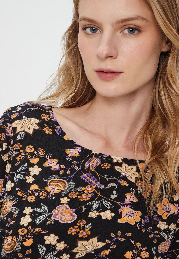 Blusa Print Manga Acampanada Negro Ash 14107124055102-2