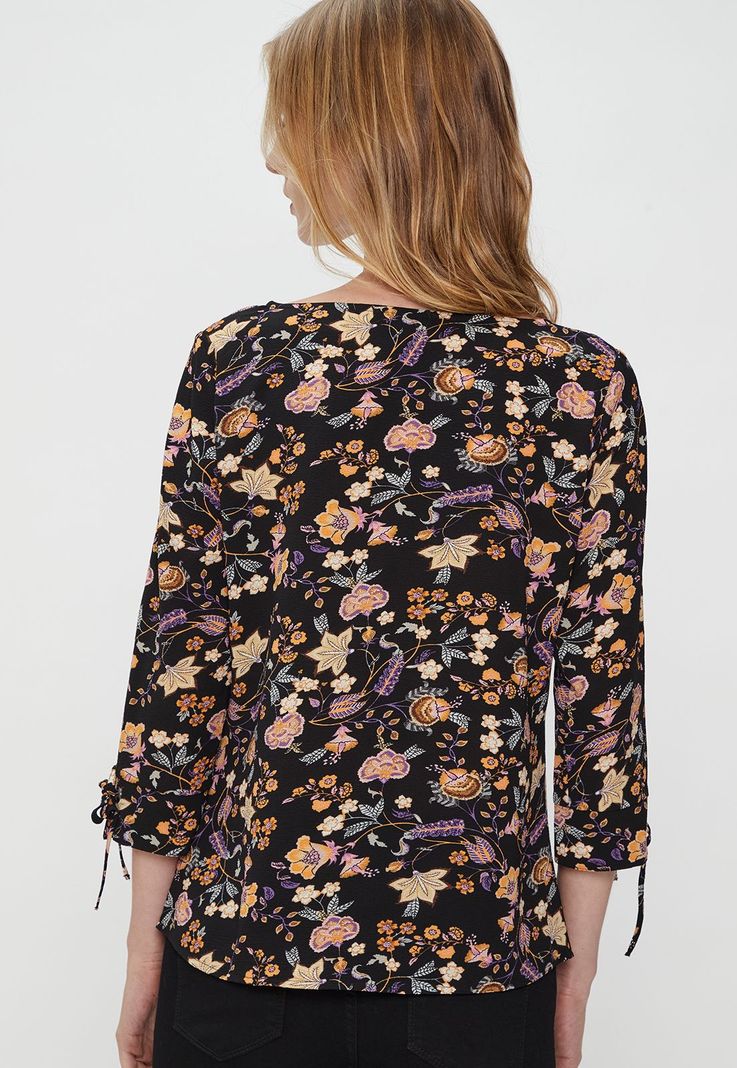 Blusa Print Manga Acampanada Negro Ash 14107124055102-4
