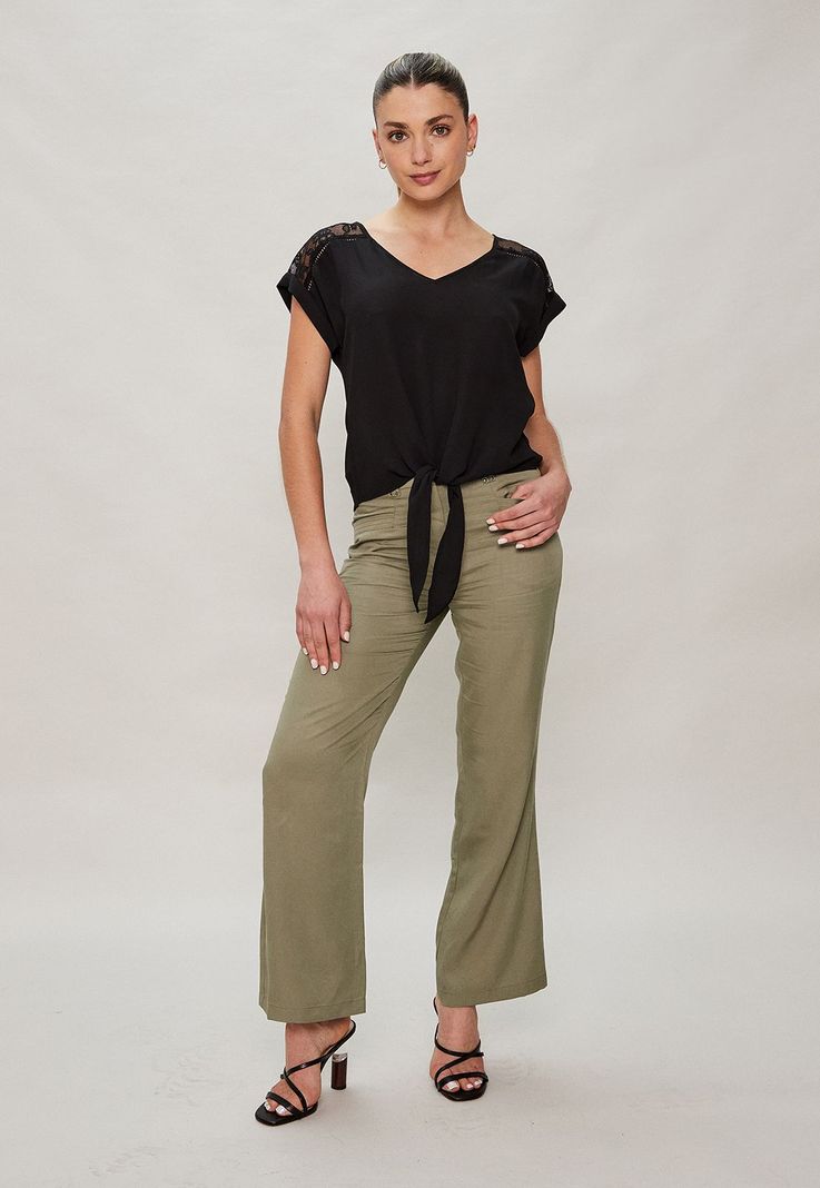 Blusa Con Encaje Negro Ash 14007124002102-0