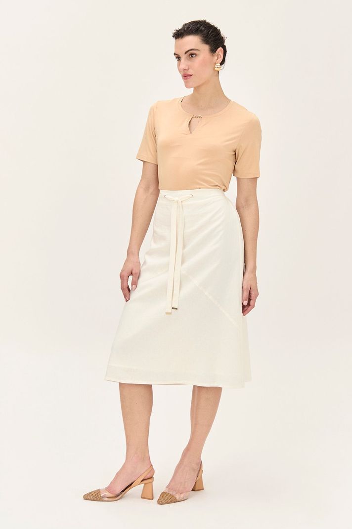 Falda Lino Evase Crudo Ma Griffe 12002224054105-2