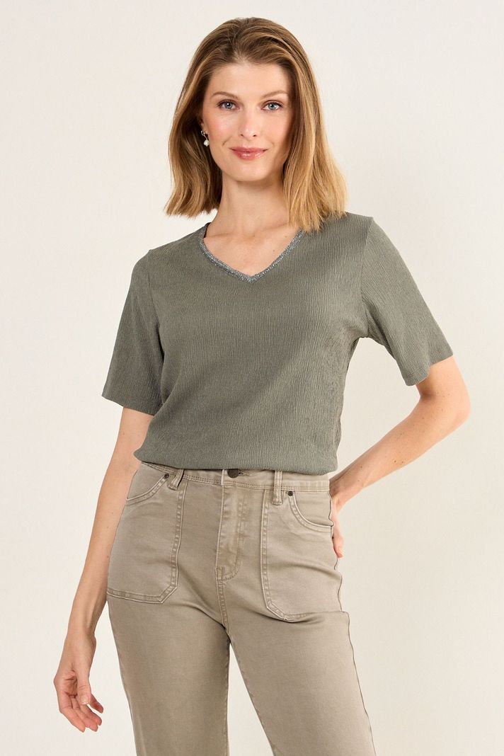 Polera Escote Ev V Avellana Ma Griffe 14202126003126 Camel S