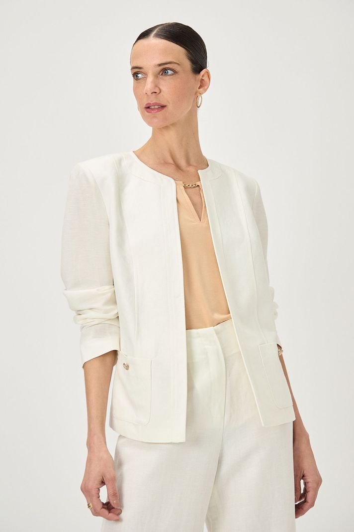Chaqueta Lino Blanco Ma Griffe 17502224057105-0