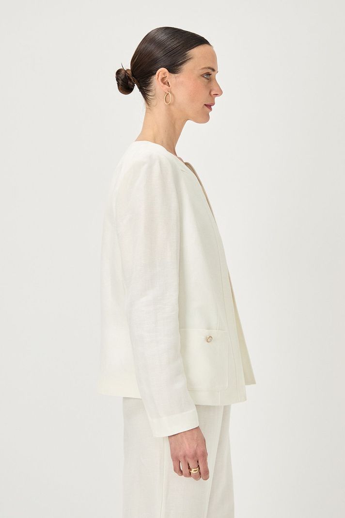 Chaqueta Lino Blanco Ma Griffe 17502224057105-2