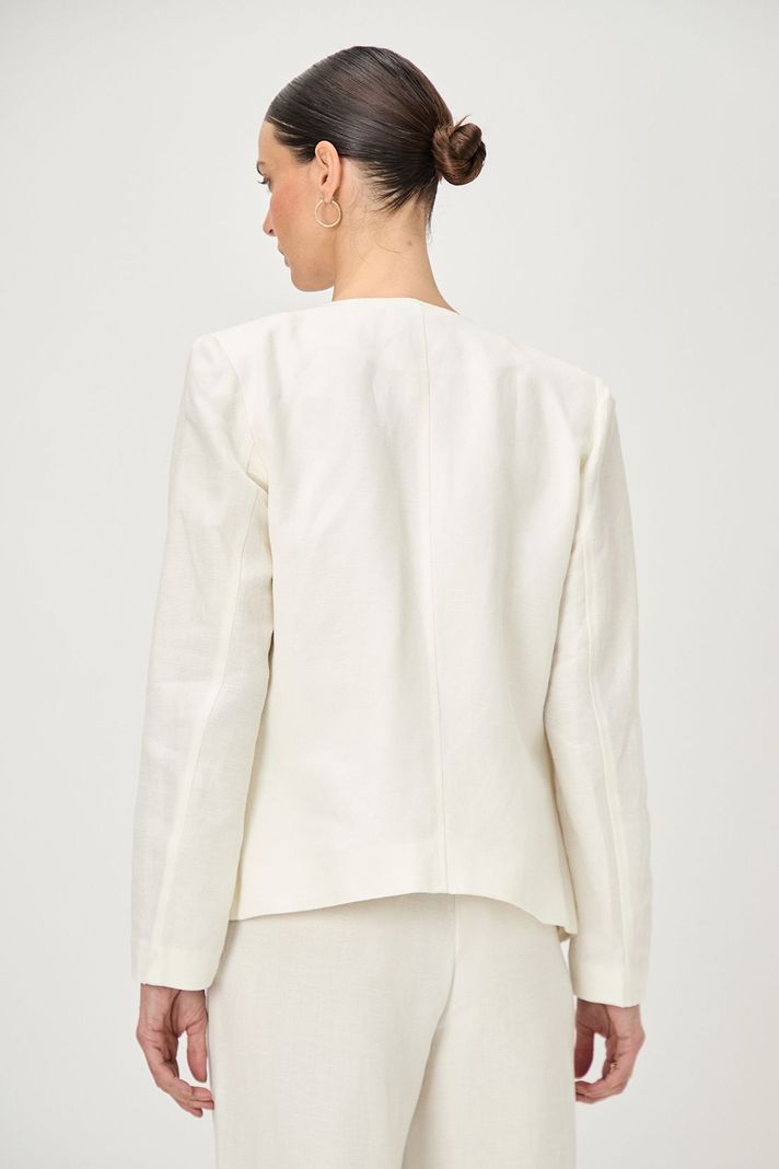 Chaqueta Lino Blanco Ma Griffe 17502224057105-3