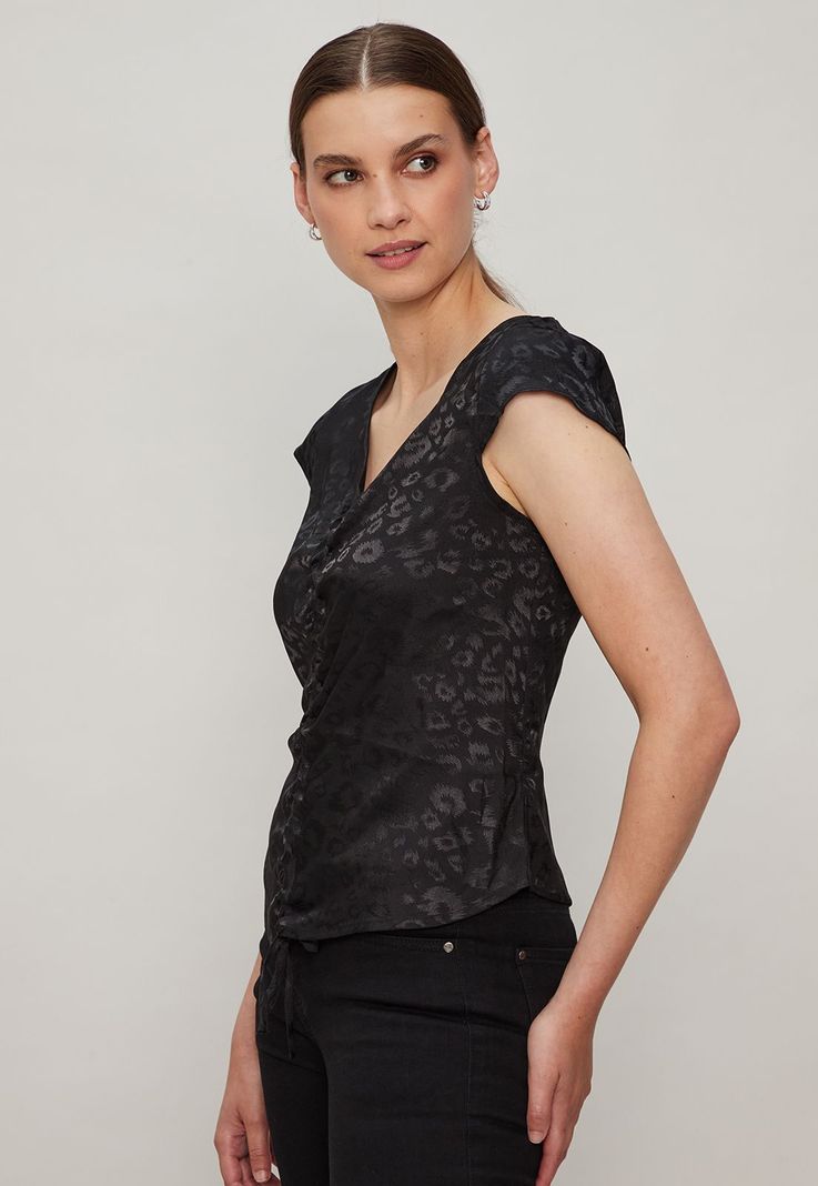 Top Satin Animal Print Negro Ash 14007124051102-1