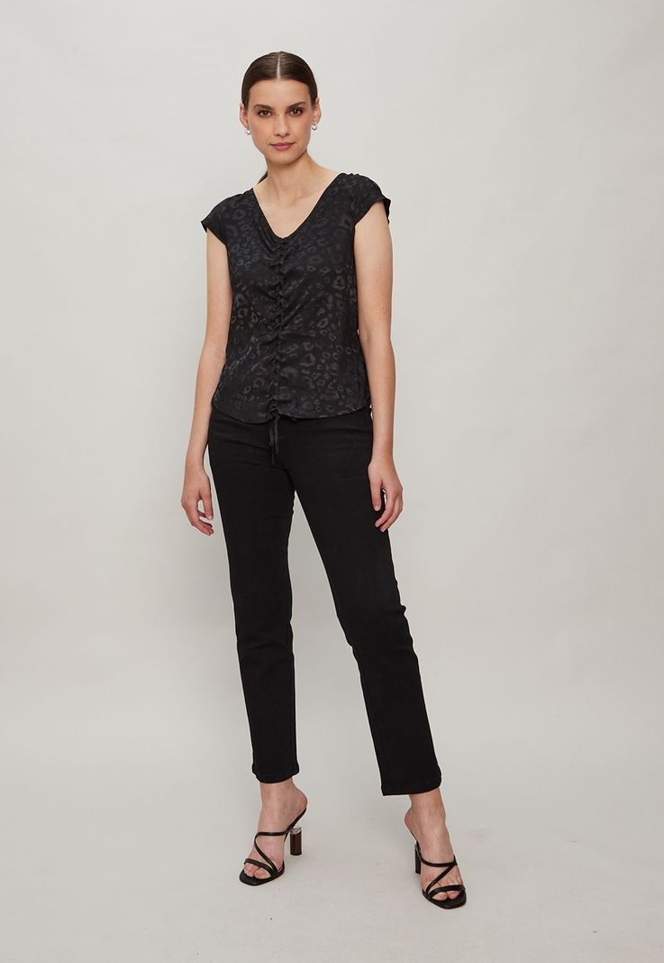Top Satin Animal Print Negro Ash 14007124051102-2