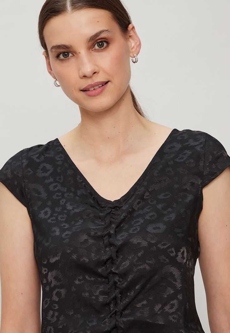 Top Satin Animal Print Negro Ash 14007124051102-4