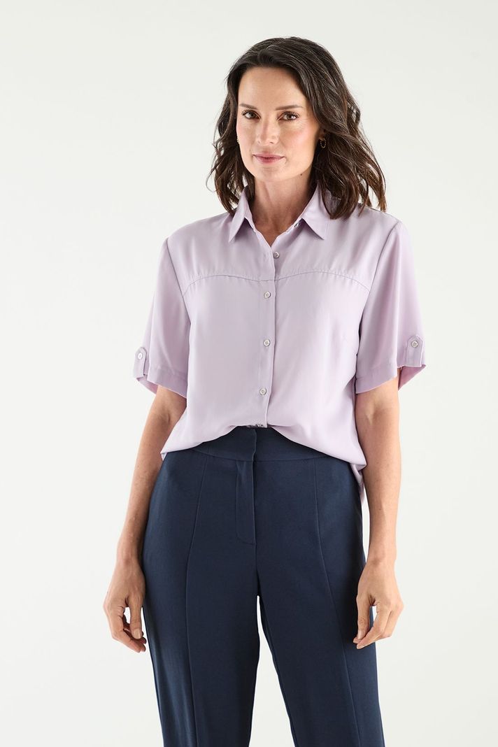 Blusa Camisera Manga Corta Lila Ma Griffe 14002125051211-0