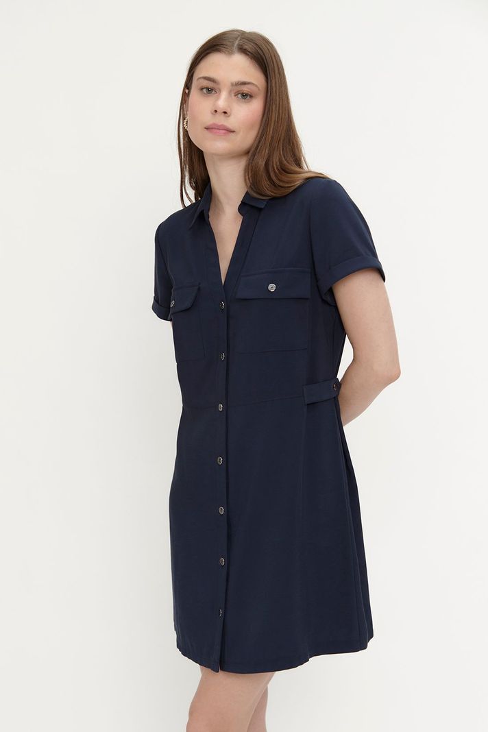Vestido Liso Camisero Azul Ash 13007224005104-0