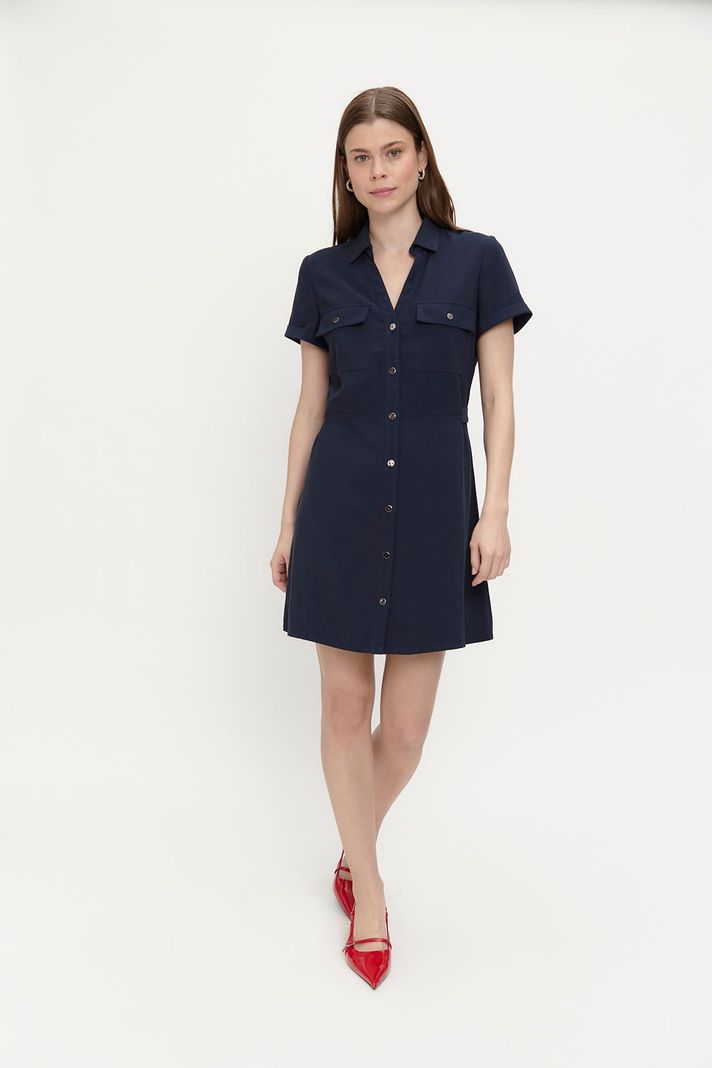 Vestido Liso Camisero Azul Ash 13007224005104-2