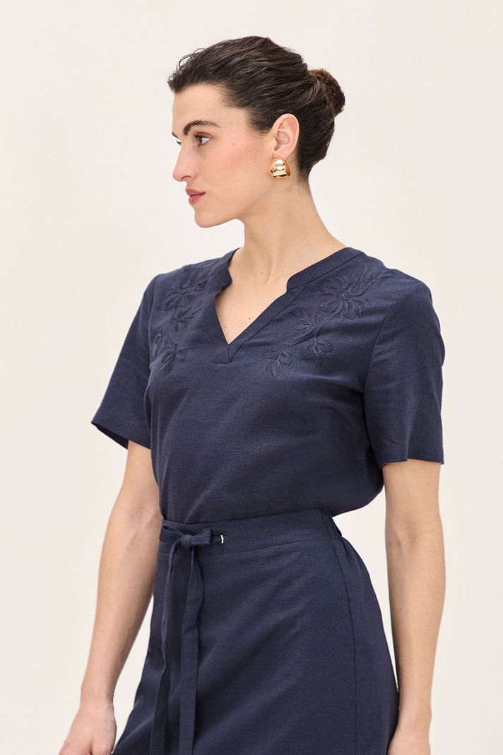 Blusa Lino Azul Ma Griffe 14002224065104-2