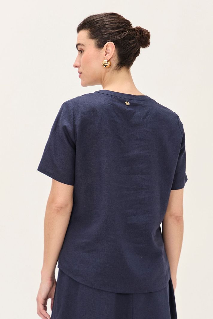 Blusa Lino Azul Ma Griffe 14002224065104-3