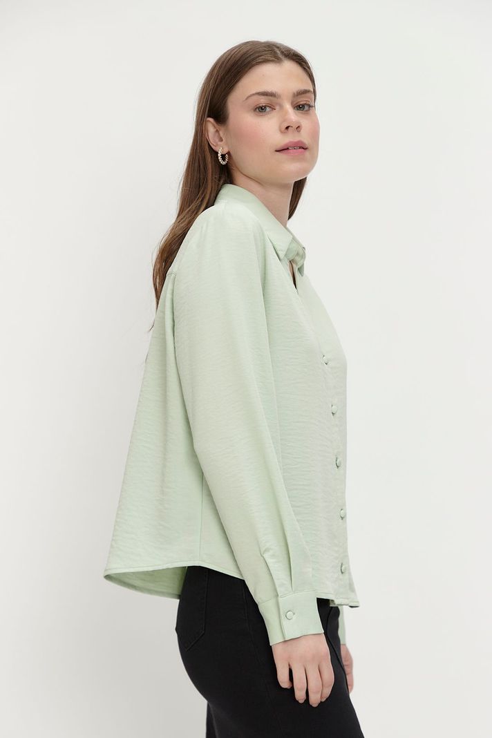 Blusa Camisera Cuello Abierto Verde Ash 14007224055217-2