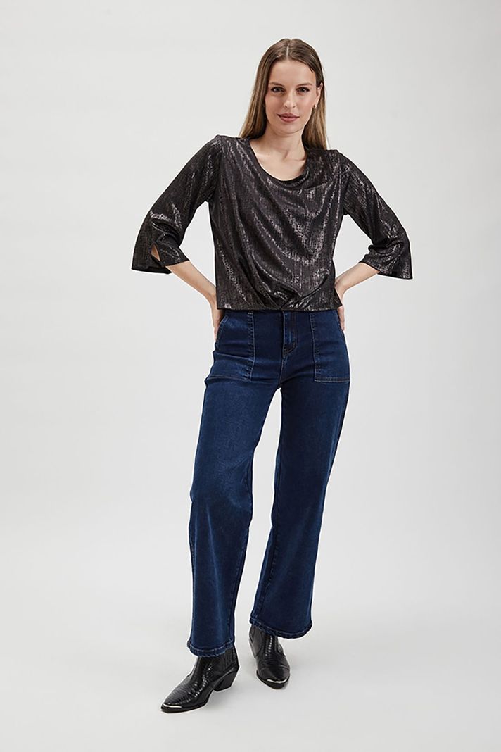 Polera Efecto Folia Negro Ash 14207224053102-0