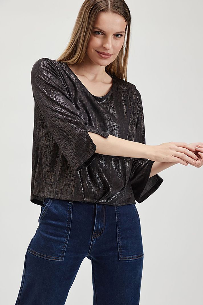 Polera Efecto Folia Negro Ash 14207224053102-1