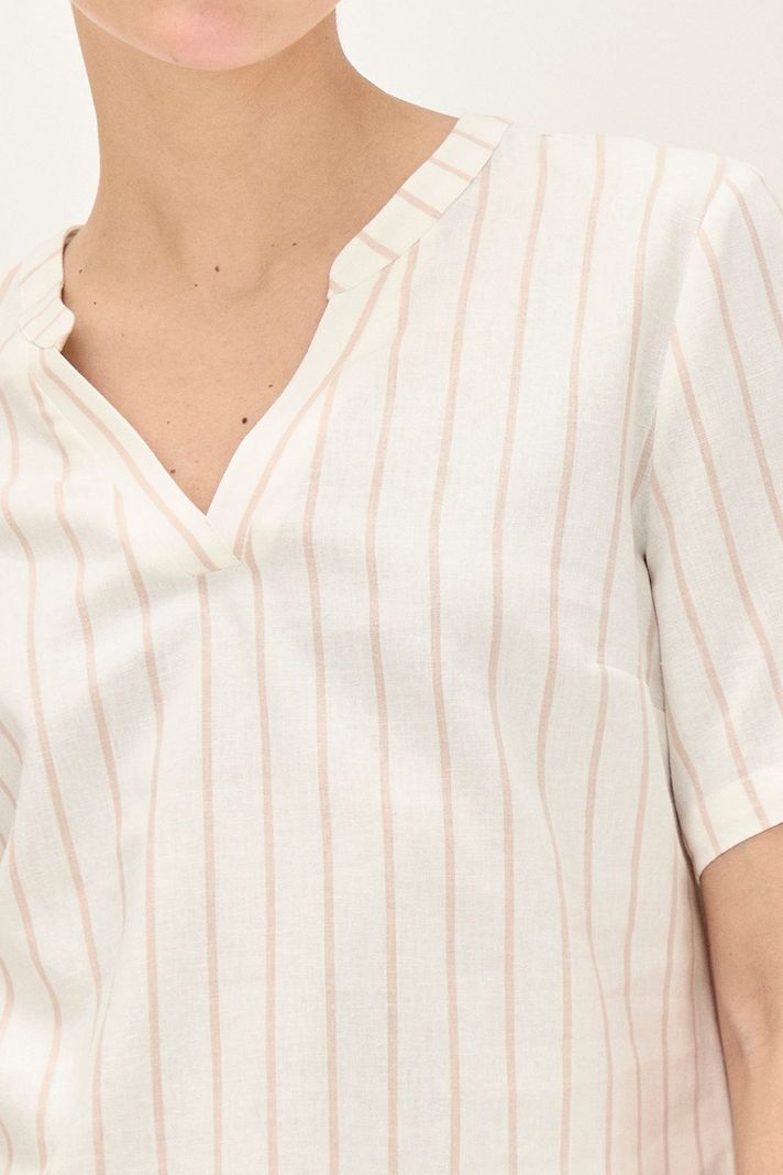 Blusa Lino Estampada Beige Ma Griffe 14102224064106-1