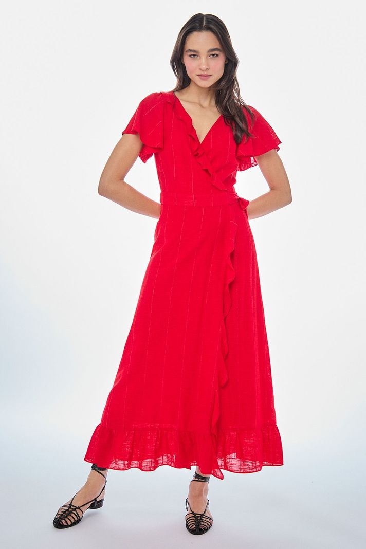 Vestido Liso Largo Rojo iO 13420224052103-0