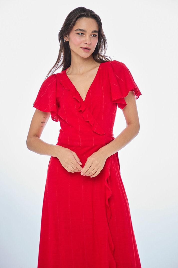 Vestido Liso Largo Rojo iO 13420224052103-1