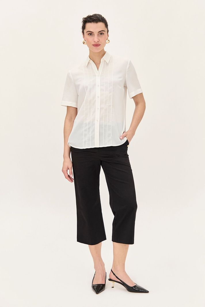 Blusa Camisera Pliegues Crudo Ma Griffe 14002224064105-3