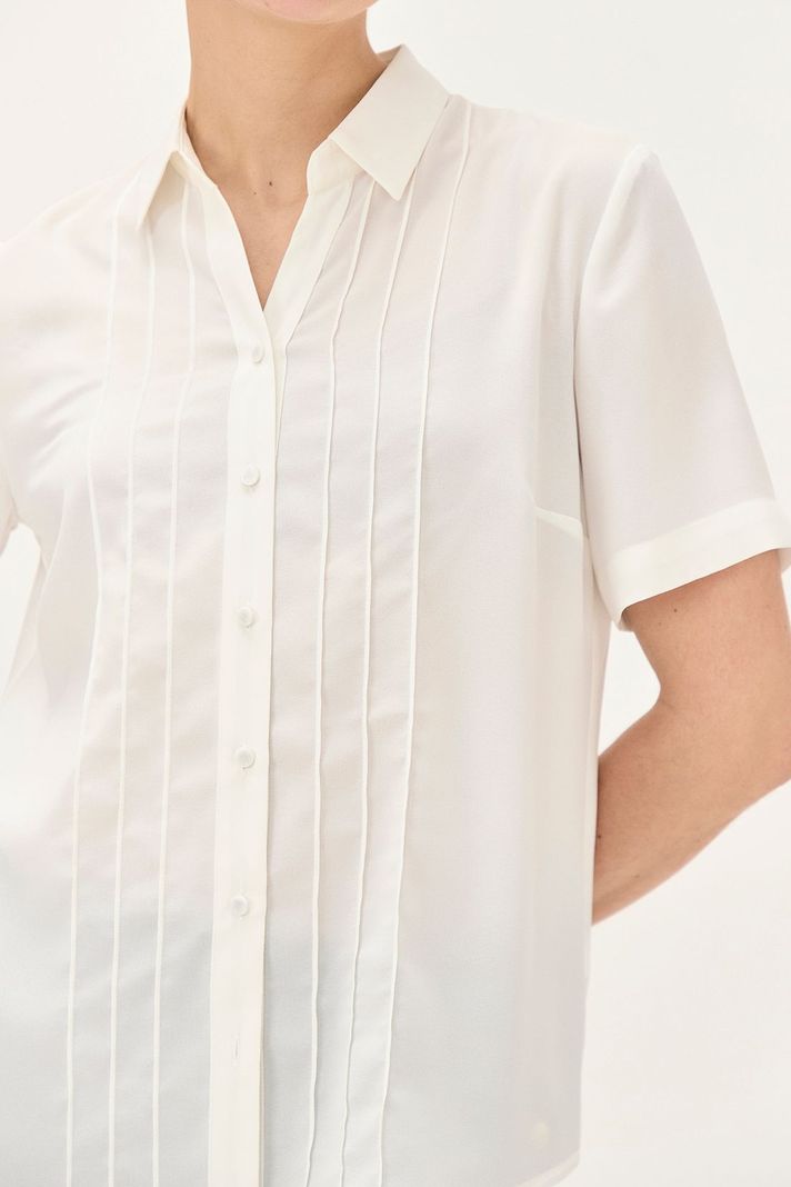 Blusa Camisera Pliegues Crudo Ma Griffe 14002224064105-4
