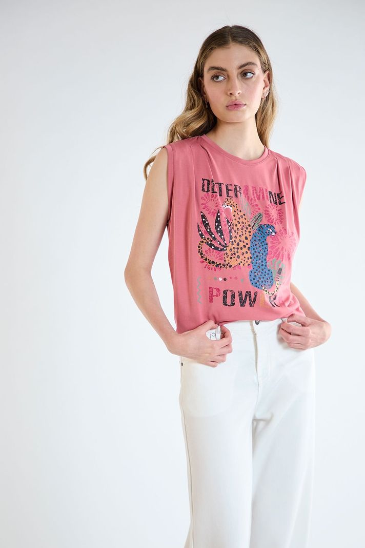 Polera Estampada Rosado iO 14620125050123-0