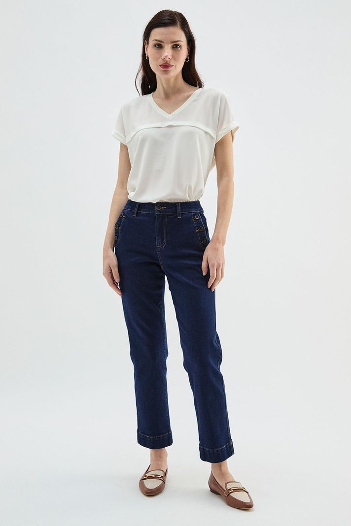 Jeans Crop Azul Ma Griffe 11302125001104-0