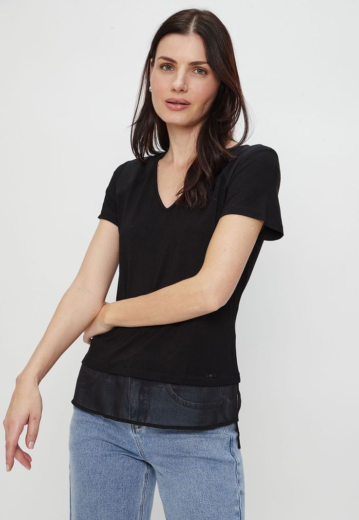 Polera Doble Tela Lisa Negro Ash 14207224007102-1