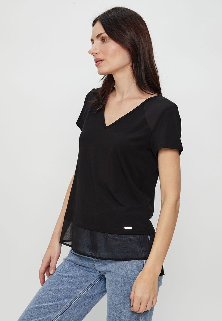 Polera Doble Tela Lisa Negro Ash 14207224007102-2