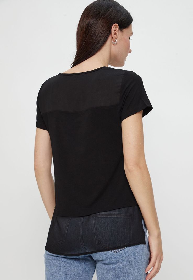 Polera Doble Tela Lisa Negro Ash 14207224007102-4