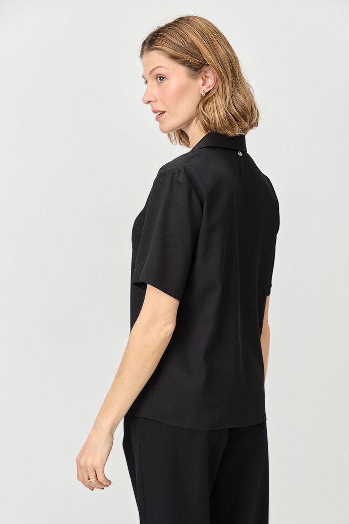 Blusa Camisera Pliegues Negro Ma Griffe 14002224064102-3