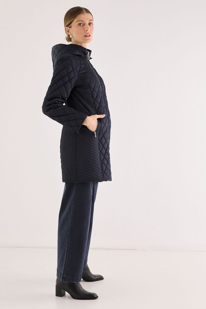 Parka Larga Con Gorro Desmontable Azul 17602125001104-2