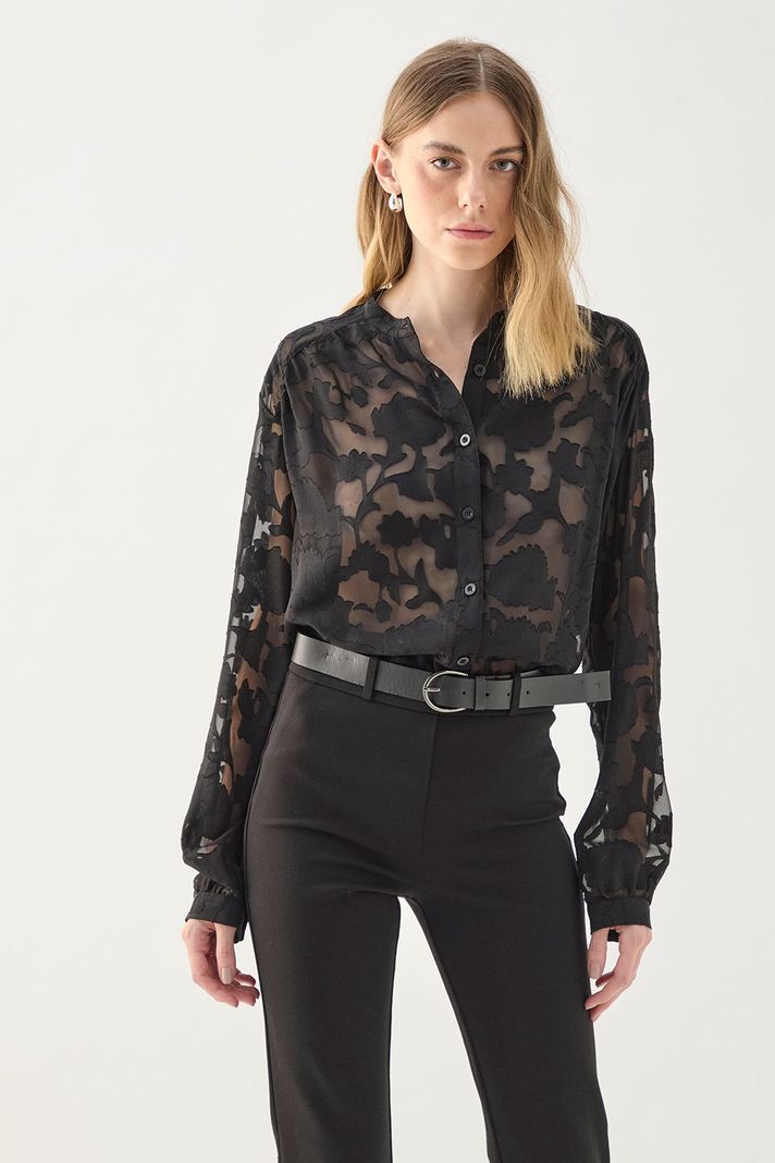 Blusa Manga Larga Lisa Negro 14007125056102-4