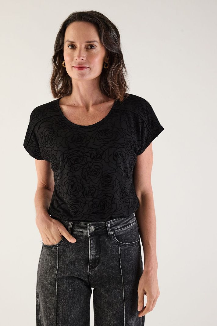 Polera Estampada Negro 14602125051102-1