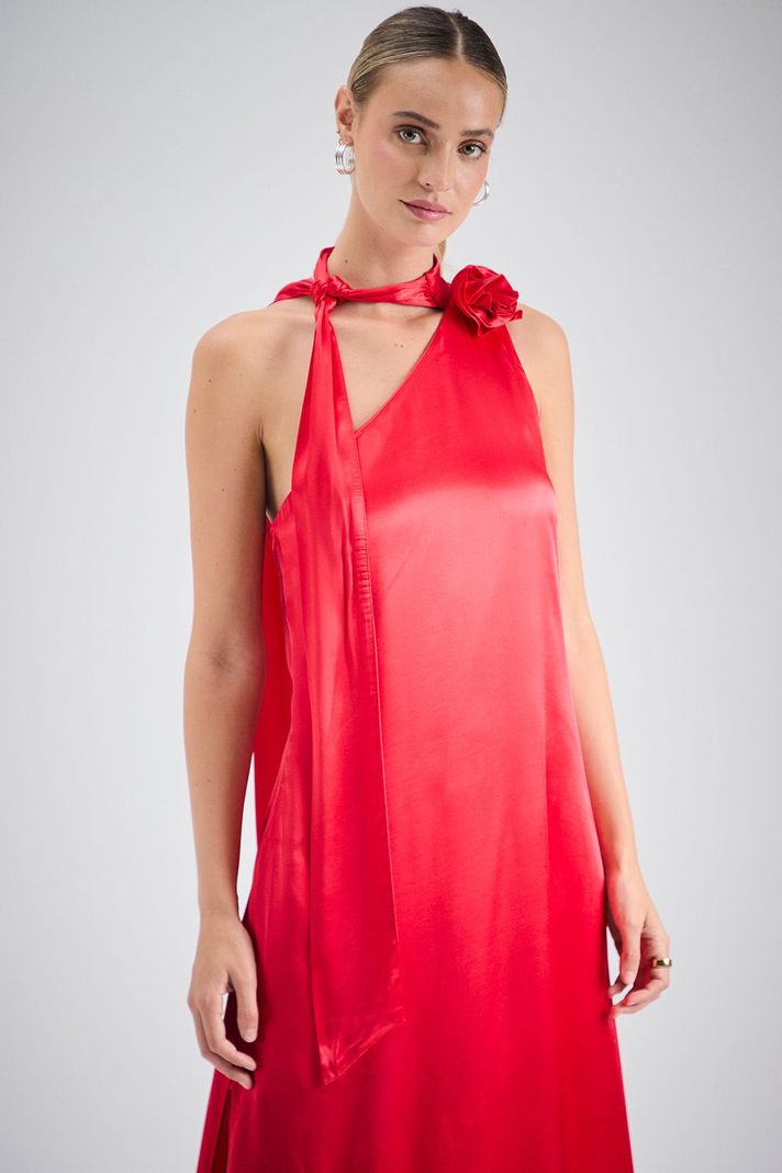 Vestido Liso Largo Rojo iO 13420224056103-2