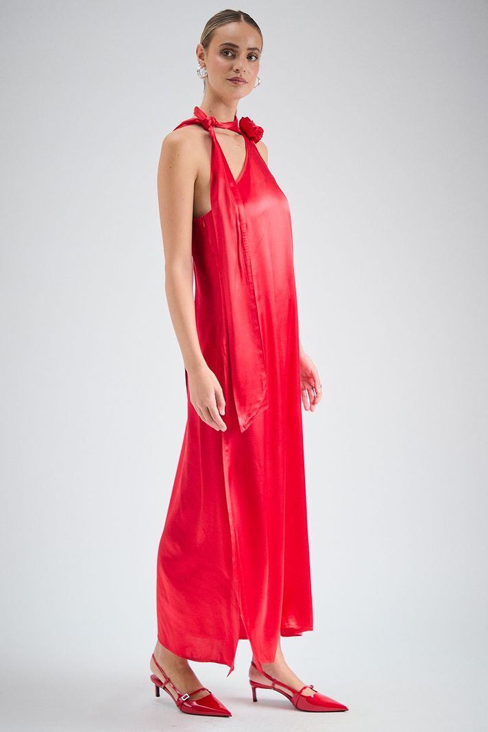 Vestido Liso Largo Rojo iO 13420224056103-3