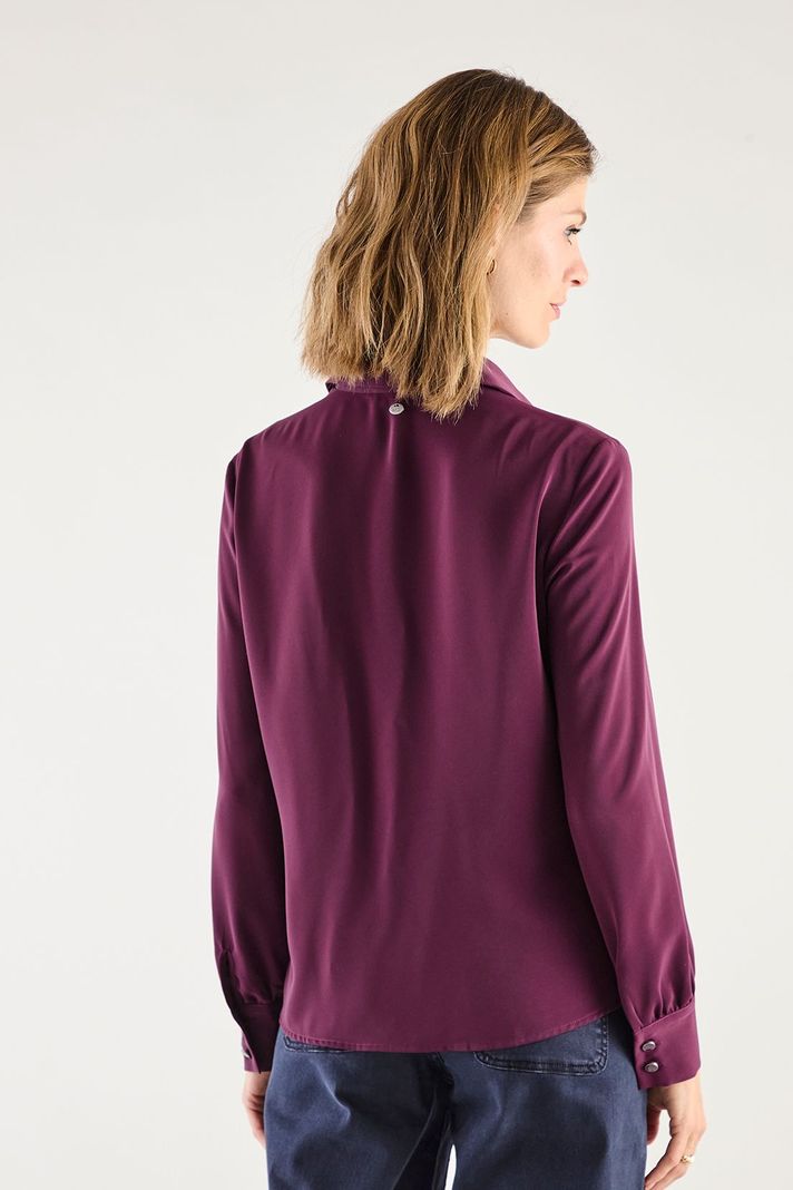 Blusa Camisera Con Plizados Burdeo 14002125055112-3