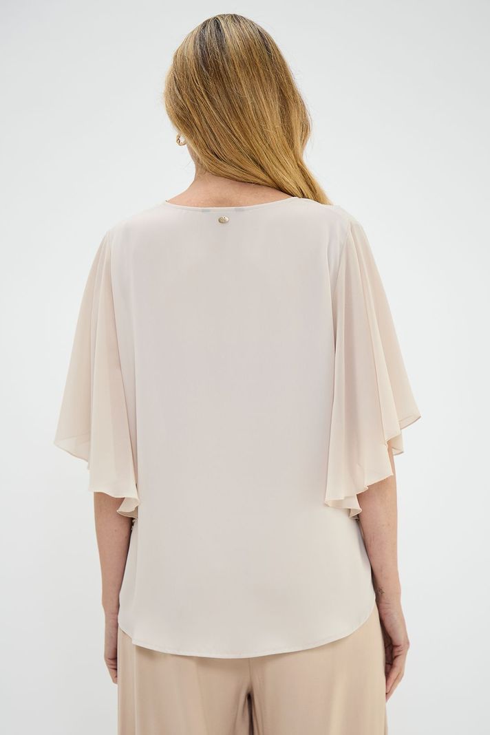 Blusa Tipo Capa Beige Ma Griffe 14002224067106-2