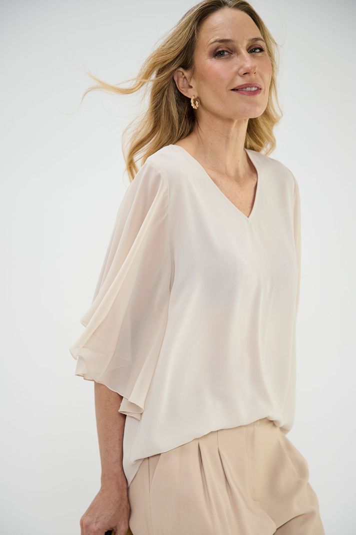 Blusa Tipo Capa Beige Ma Griffe 14002224067106-3