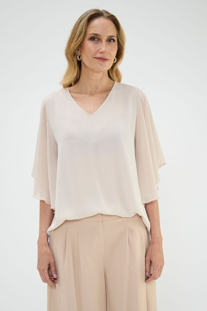 Blusa Tipo Capa Beige Ma Griffe 14002224067106-0