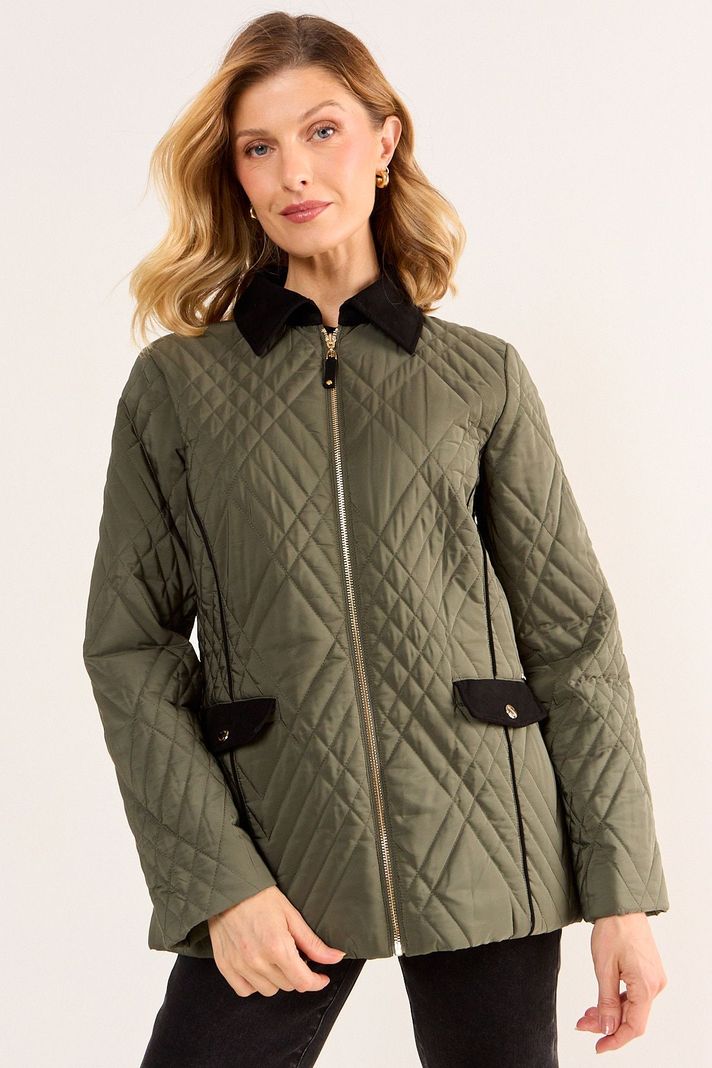 Parka Cuello Suede Contratono Verde Oliva Ma Griffe 1760212605... a $38.990