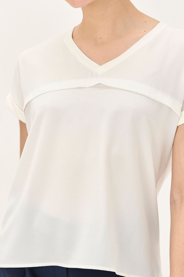 Polera Doble Tela Lisa Crudo Ma Griffe 14202224060105-1