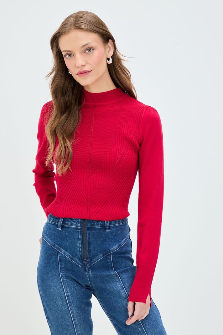 Sweater Liso Rojo 18120125050103-0