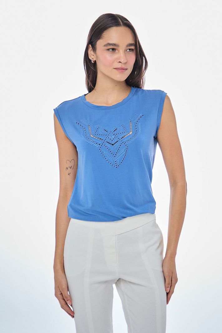 Polera Estampada Azul iO 14620224055134-0