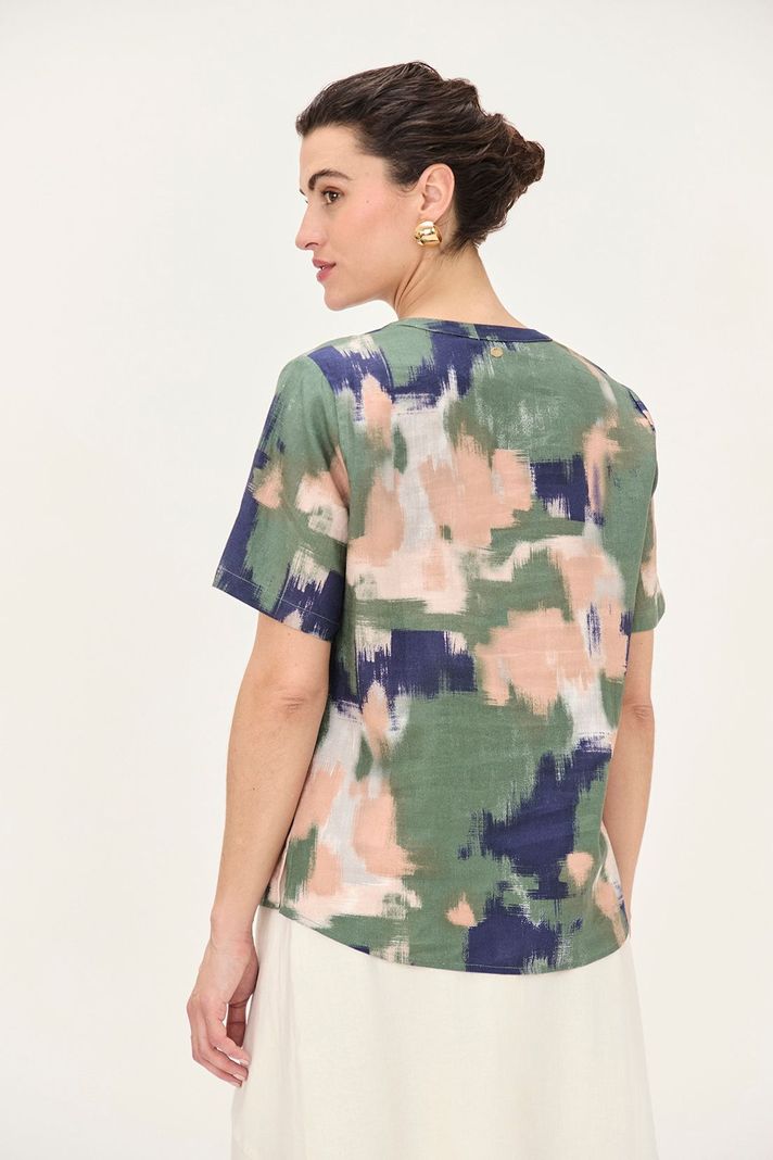 Blusa Lino Estampada Verde Ma Griffe 14102224064126-3