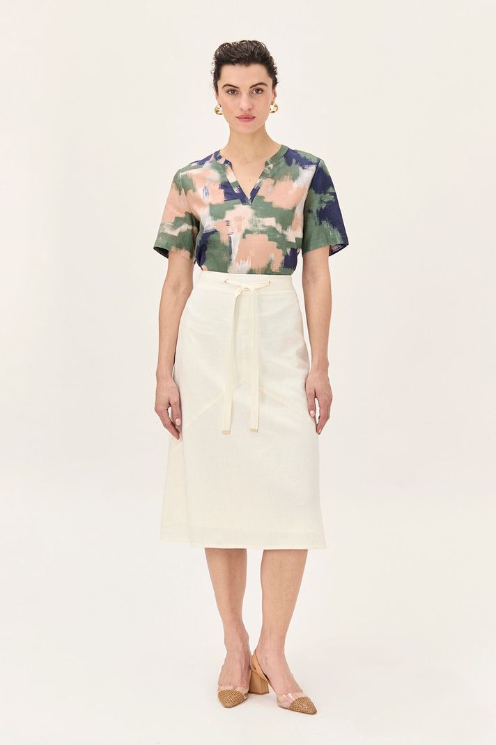 Blusa Lino Estampada Verde Ma Griffe 14102224064126-4