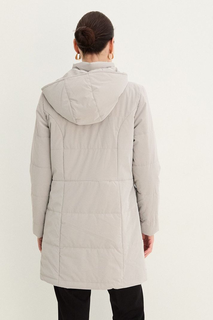 Parka Larga Con Gorro Gris 17602125007113-2