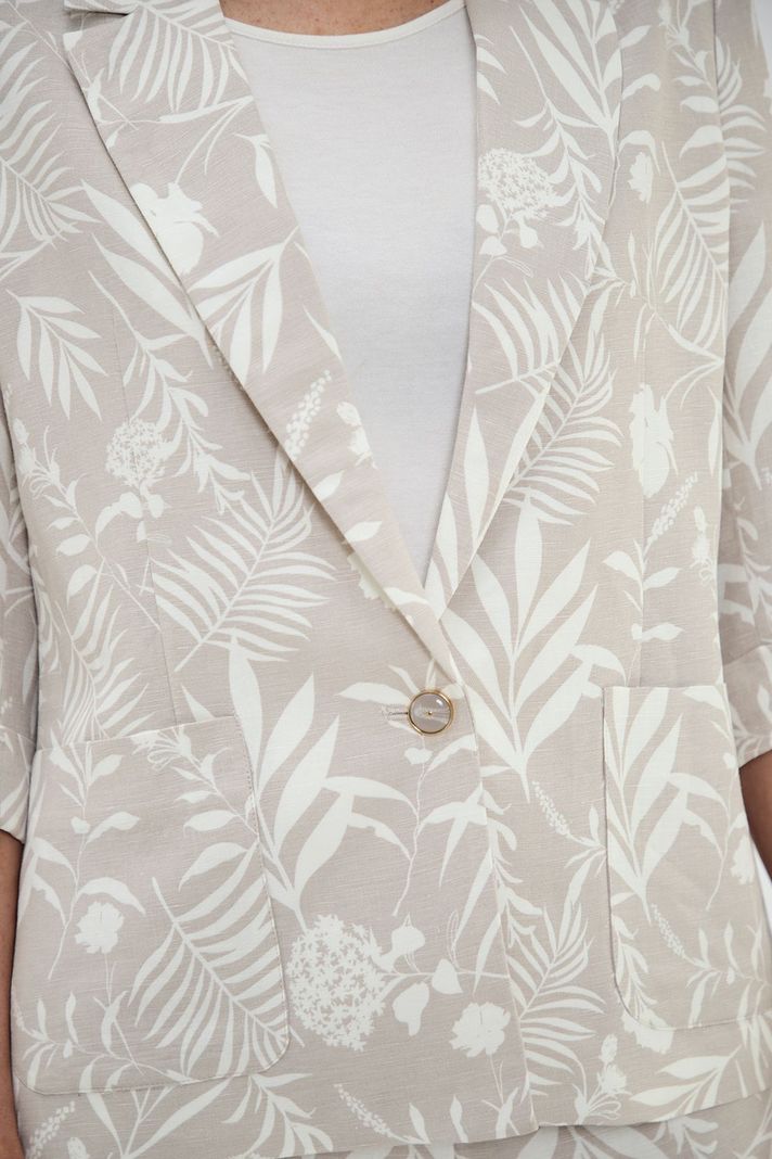 Blazer Lino Estampado Beige Ma Griffe 16102224054106-1