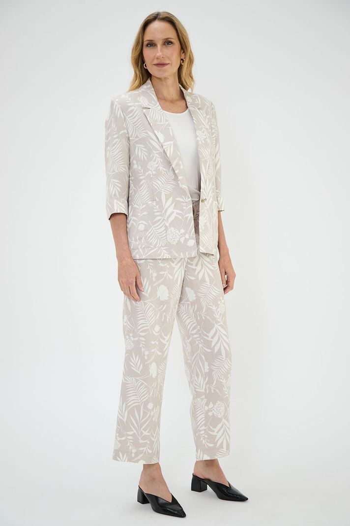 Blazer Lino Estampado Beige Ma Griffe 16102224054106-3