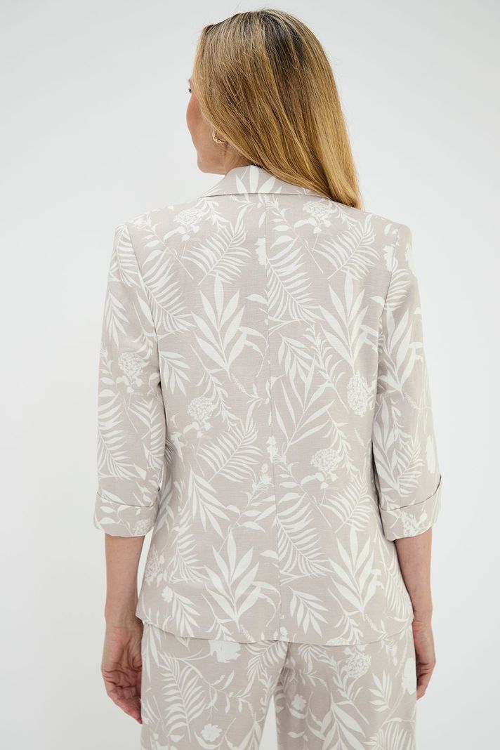 Blazer Lino Estampado Beige Ma Griffe 16102224054106-4