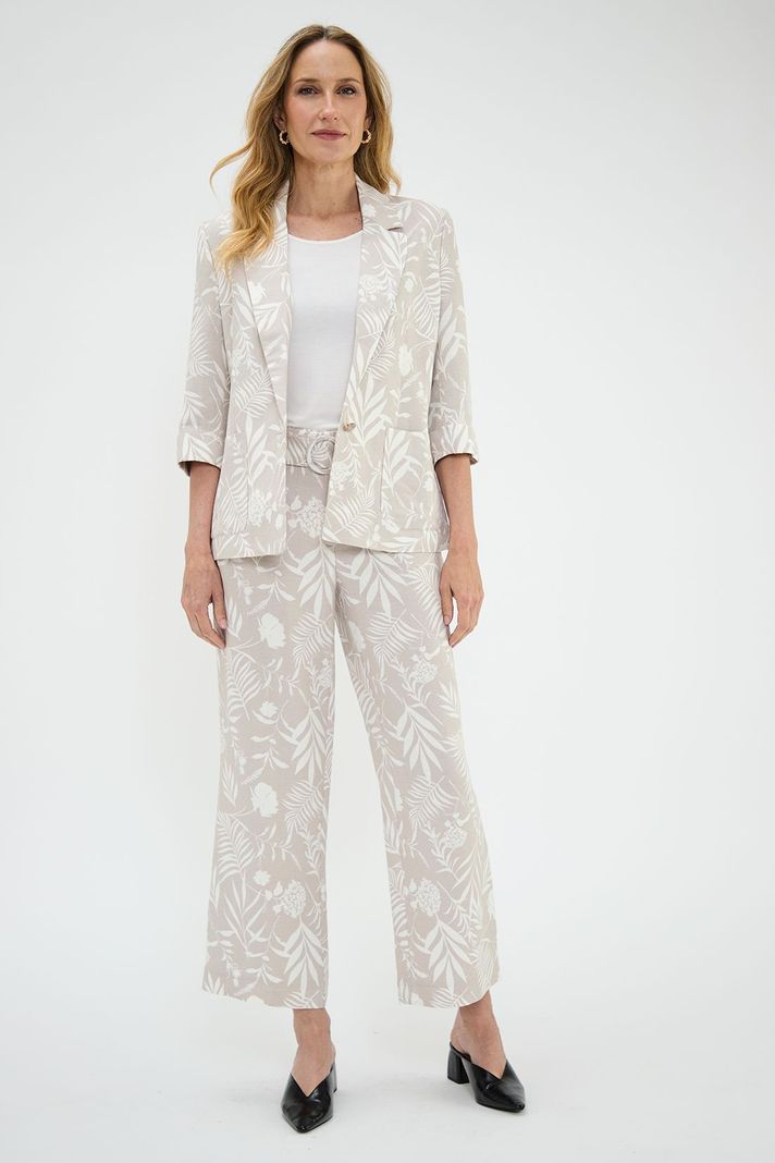 Blazer Lino Estampado Beige Ma Griffe 16102224054106-2